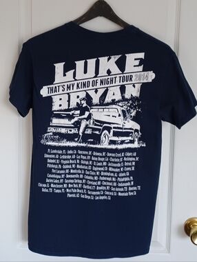2014 LUKE BRYAN CONCERT TOUR TEE DOUBLE-SIDED GRAPHIC ADULT UNISEX NAVY SMALL